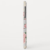 Coques Case-Mate iPhone Motif floral vinage texture grise (Dos/Gauche)