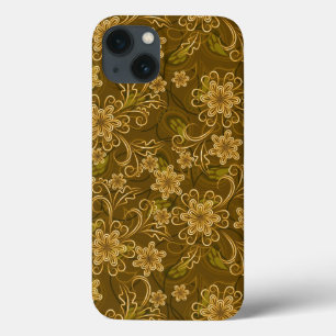 Coques Pour iPhone Motif floral vintage d'or