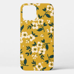 Case-Mate iPhone Case motif floral vintage, petites fleurs blanches.