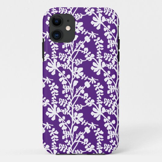 Coques Case-Mate iPhone Motif Floral Violet Et Blanc (Dos)