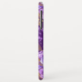 Coques Case-Mate iPhone Motif floral violet et or à huile (Dos/Gauche)