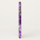 Coques Case-Mate iPhone Motif floral violet et or à huile (Dos/Gauche)