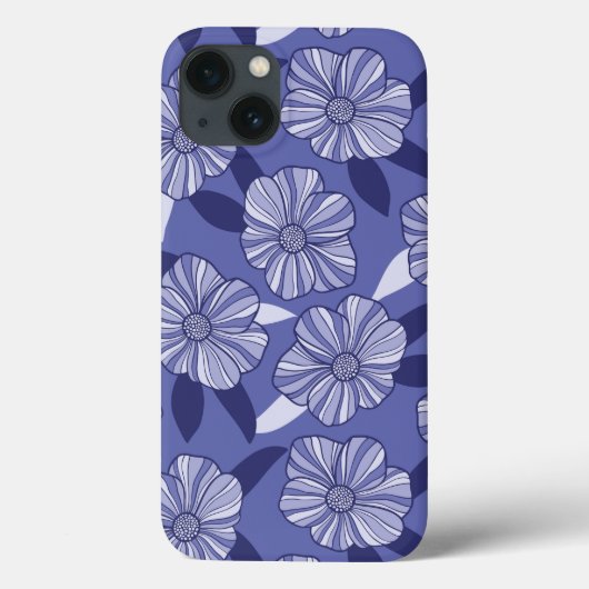 Coques Case-Mate iPhone Motif floral violet moderne (Verso)