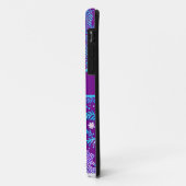Coques Case-Mate iPhone Motif floral violet, turquoise, rose (Dos/Gauche)