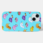 Coques Case-Mate iPhone Motif flottant de la piscine d'été (Verso (horizontal))