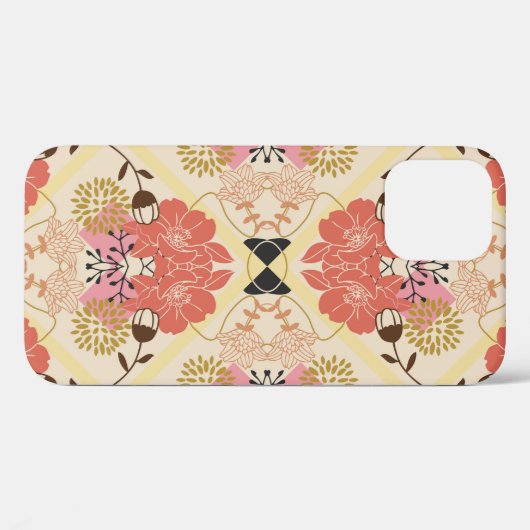 Coques Case-Mate iPhone Motif fluide floral (Verso (horizontal))