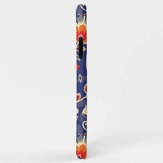 Coques Case-Mate iPhone 💛 🧡 💙 motif folklorique aux fleurs jaunes 002 (Dos/Droite)