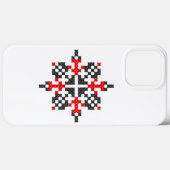 Coques Case-Mate iPhone Motif folklorique ukrainien en noir et rouge. Ukra (Verso (horizontal))