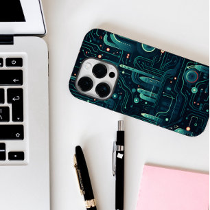 Coque Pour iPhone 14 Pro Motif foncé électronique Sci-Fi
