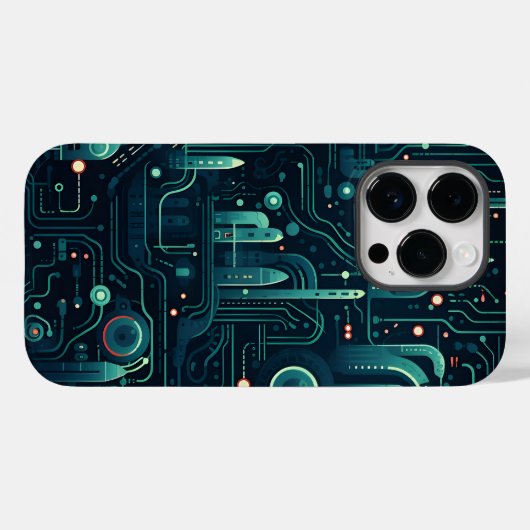 Coques Case-Mate iPhone Motif foncé électronique Sci-Fi (Verso (horizontal))