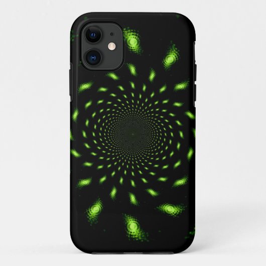 Coques Case-Mate iPhone motif fractal Abstrait vert clair (Dos)