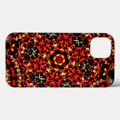 Coques Case-Mate iPhone Motif fractal rouge vif (Verso (horizontal))