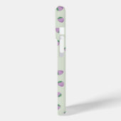 Coques Case-Mate iPhone Motif Fraise Violette sur Fond Vert (Verso / Gauche)