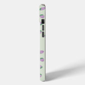 Coques Case-Mate iPhone Motif Fraise Violette sur Fond Vert (Verso / Gauche)