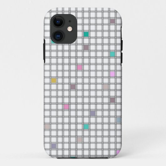 Coques Case-Mate iPhone Motif géométrique À damiers multicolore (Dos)