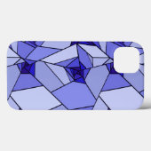 Coques Case-Mate iPhone Motif géométrique abstrait bleu (Verso (horizontal))