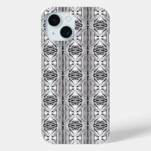 Coque Pour iPhone 15 Motif géométrique Abstrait noir moderne