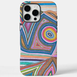 Coques iPhone 16 Pro Max Motif géométrique abstrait rayé vibrant