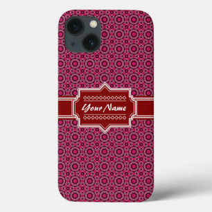 Coques Pour iPhone Motif géométrique Abstrait rouge personnalisé