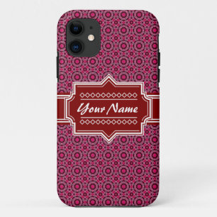 Coque iPhone 11 Motif géométrique Abstrait rouge personnalisé