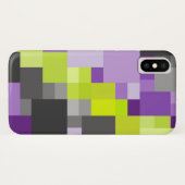 Coques Case-Mate iPhone Motif géométrique abstrait violet vert gris (Dos (Horizontal))