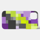 Coques Case-Mate iPhone Motif géométrique abstrait violet vert gris (Verso (horizontal))