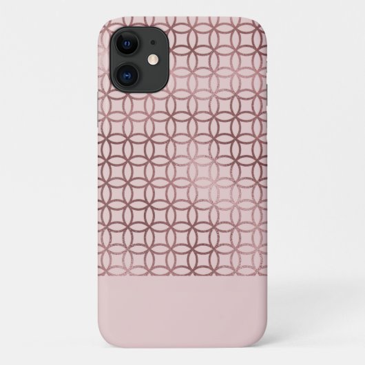 Coques Case-Mate iPhone Motif géométrique avec texture Rose d'huile d'or (Dos)