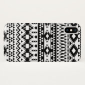 Coques Case-Mate iPhone Motif géométrique Aztec noir et blanc (Dos (Horizontal))