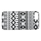 Coques Case-Mate iPhone Motif géométrique Aztec noir et blanc (Dos (Horizontal))