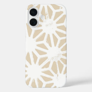 Coques iPhone 16 Motif géométrique beige