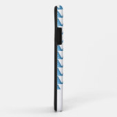 Coques Case-Mate iPhone Motif géométrique blanc et bleu (Dos/Droite)