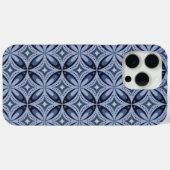 Coques Case-Mate iPhone Motif géométrique bleu de style rétro (Verso (horizontal))