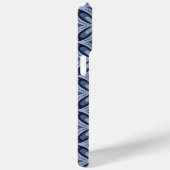 Coques Case-Mate iPhone Motif géométrique bleu de style rétro (Verso / Droite)