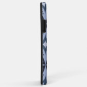 Coques Case-Mate iPhone Motif géométrique bleu de style rétro (Dos/Droite)