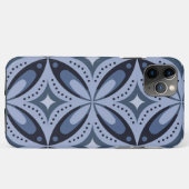 Coques Case-Mate iPhone Motif géométrique bleu de style rétro (Dos (Horizontal))