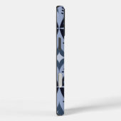 Coques Case-Mate iPhone Motif géométrique bleu de style rétro (Verso / Droite)