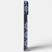 Coques Case-Mate iPhone Motif géométrique bleu de style rétro (Verso / Droite)