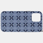 Coques Case-Mate iPhone Motif géométrique bleu de style rétro (Verso (horizontal))