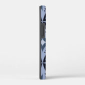 Coques Case-Mate iPhone Motif géométrique bleu de style rétro (Verso / Droite)