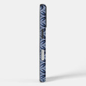 Coques Case-Mate iPhone Motif géométrique bleu de style rétro (Verso / Droite)