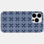Coques Case-Mate iPhone Motif géométrique bleu de style rétro (Verso (horizontal))