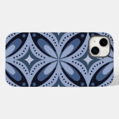 Coques Case-Mate iPhone Motif géométrique bleu de style rétro (Verso (horizontal))