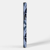 Coques Case-Mate iPhone Motif géométrique bleu de style rétro (Verso / Droite)