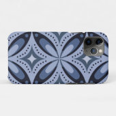 Coques Case-Mate iPhone Motif géométrique bleu de style rétro (Dos (Horizontal))