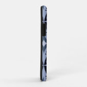 Coques Case-Mate iPhone Motif géométrique bleu de style rétro (Dos/Droite)