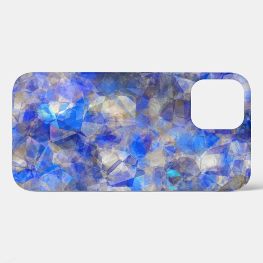 Coques Case-Mate iPhone Motif géométrique bleu Verre simulé (Verso (horizontal))