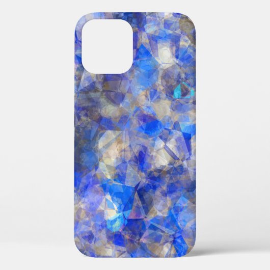 Coques Case-Mate iPhone Motif géométrique bleu Verre simulé (Verso)
