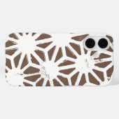 Coques Case-Mate iPhone motif géométrique Brown et blanc (Verso (horizontal))