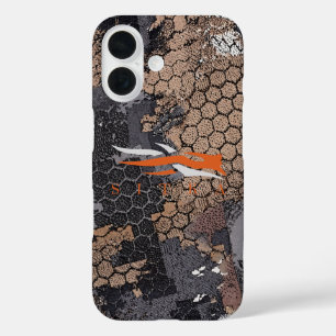 Coques iPhone 16 Motif géométrique camouflage de chasse robuste mod