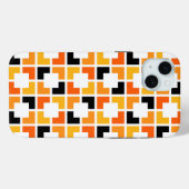 Coques Case-Mate iPhone Motif géométrique Carré orange jaune (Verso (horizontal))
